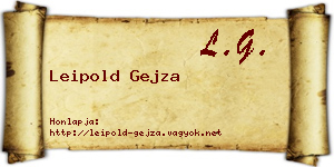Leipold Gejza névjegykártya